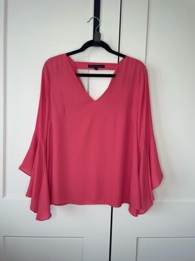 Salmon color V-Neck Bell Sleeve Blouse by White House Bk Market
